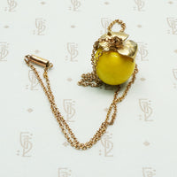 Vintage Glass and Gold Apple Pendant