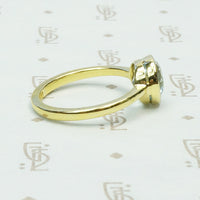 Simply Beautiful Bezel set Aquamarine in 18k