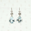 Aquamarine and Antique Diamond Earrings by GSL