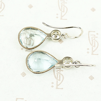 Aquamarine and Antique Diamond Earrings by GSL