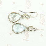 Aquamarine and Antique Diamond Earrings by GSL