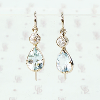 recycled white gold aquamarine and diamond earrings