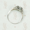 Lacy White Gold Filigree Aquamarine Ring
