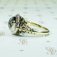 March Birthstone 1920s Aquamarine Solitaire Ring
