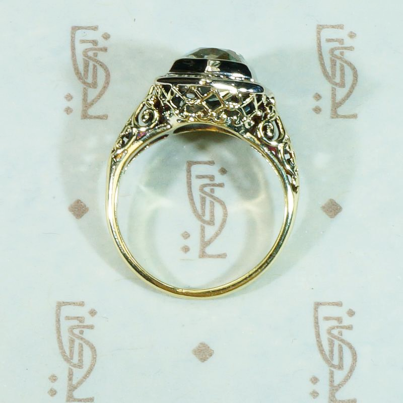 March Birthstone 1920s Aquamarine Solitaire Ring