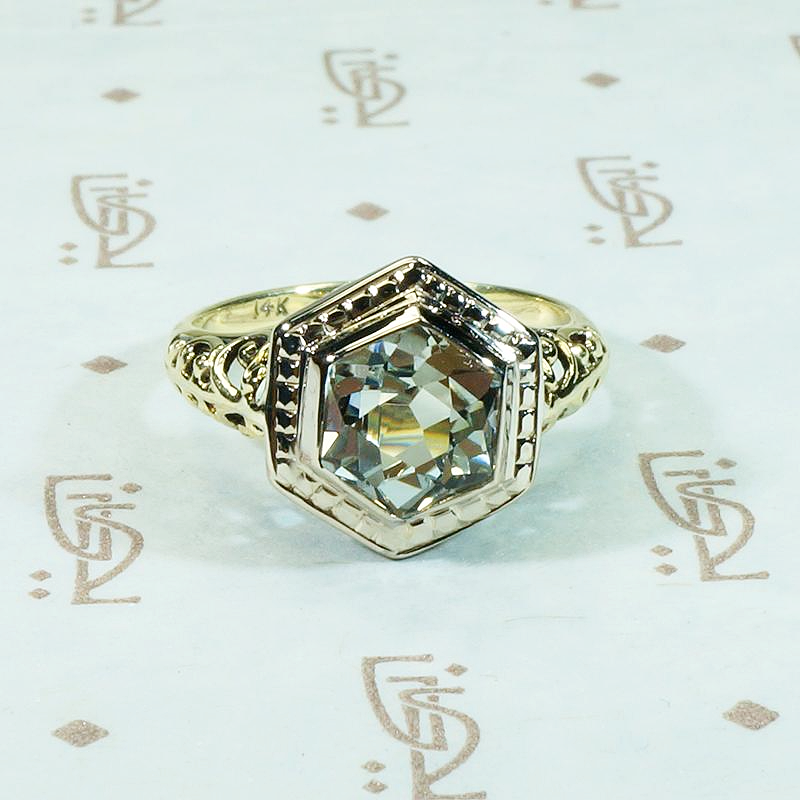 March Birthstone 1920s Aquamarine Solitaire Ring