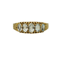 Victorian Gold Band with Aqua Beryl and Crystal Gems