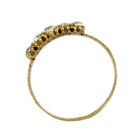 Victorian Gold Band with Aqua Beryl and Crystal Gems