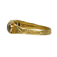 Victorian Gold Band with Aqua Beryl and Crystal Gems