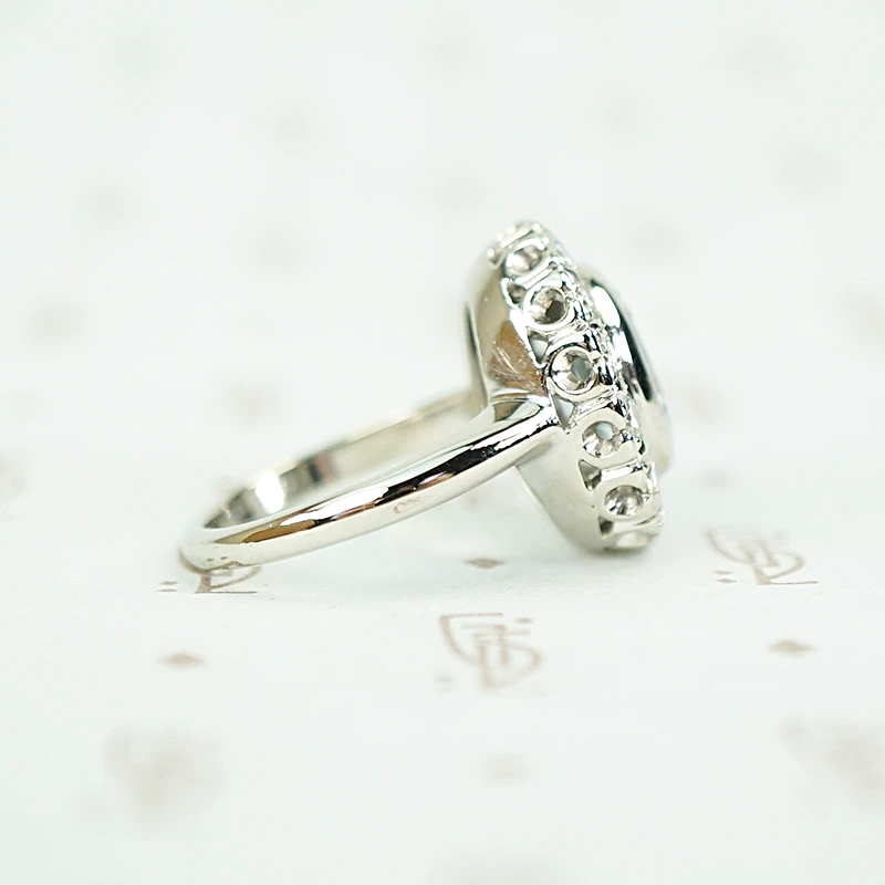 Icy Aquamarine Diamond Halo Cocktail Ring