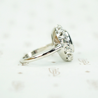 Icy Aquamarine Diamond Halo Cocktail Ring