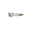 Vintage Platinum Aquamarine Engagement Ring - Gem Set Love