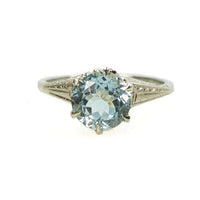 Aquamarine Solitaire in Beautiful White Gold Setting