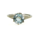 Aquamarine Solitaire in Beautiful White Gold Setting