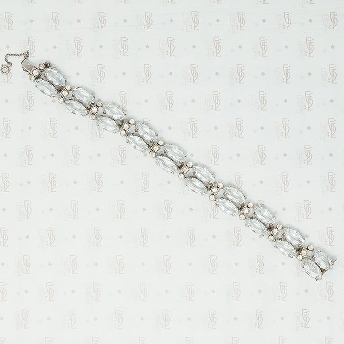 1920s aqua paste sterling bracelet