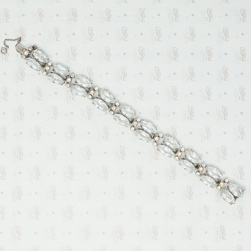 1920s aqua paste sterling bracelet