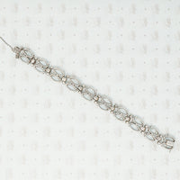 1920s aqua paste sterling bracelet back view