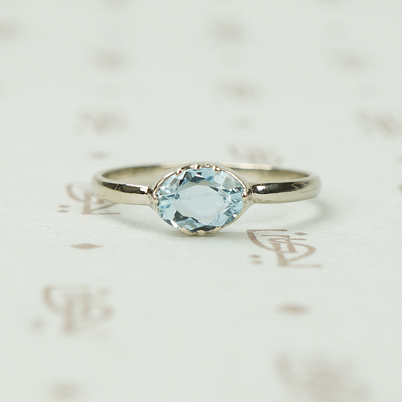 Recycled Beauty Oval Aquamarine in 14k White Gold