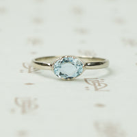 Recycled Beauty Oval Aquamarine in 14k White Gold