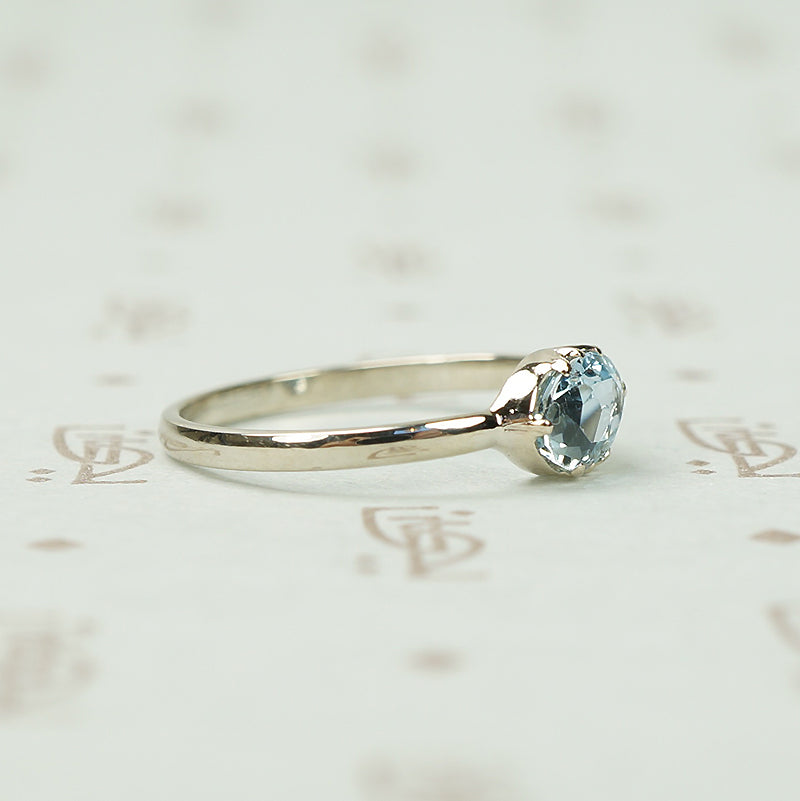 Recycled Beauty Oval Aquamarine in 14k White Gold