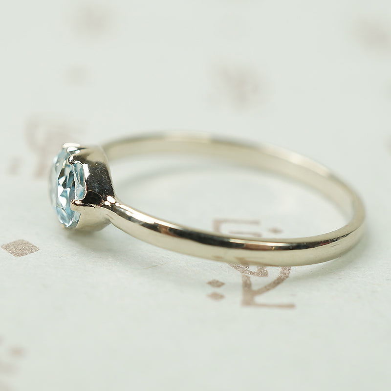 Recycled Beauty Oval Aquamarine in 14k White Gold