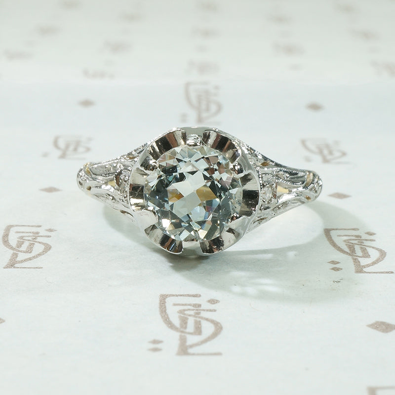 Glacial Blue Aquamarine in Fanciful Filigree