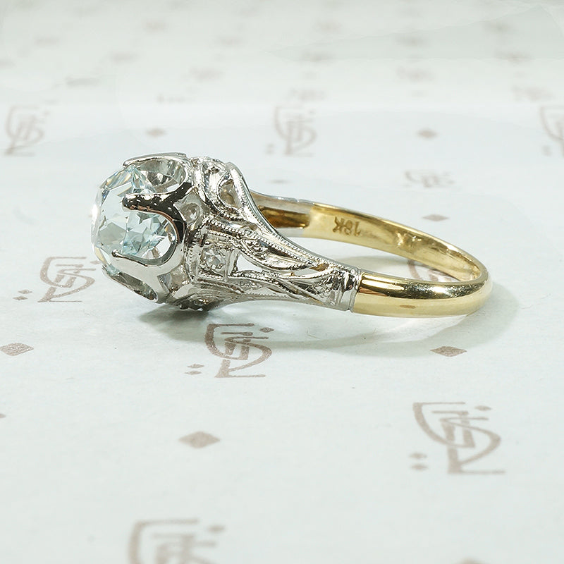 Glacial Blue Aquamarine in Fanciful Filigree