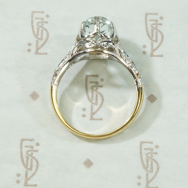 Glacial Blue Aquamarine in Fanciful Filigree