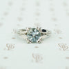 chunky 14k white gold aquamaring solitaire engagement ring