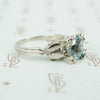 chunky 14k white gold aquamaring solitaire engagement ring side details