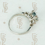 chunky 14k white gold aquamaring solitaire engagement ring side details