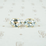 Oval Aquamarine Studs in Yellow Gold