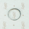 channel set diamond white gold band with arrow design side view