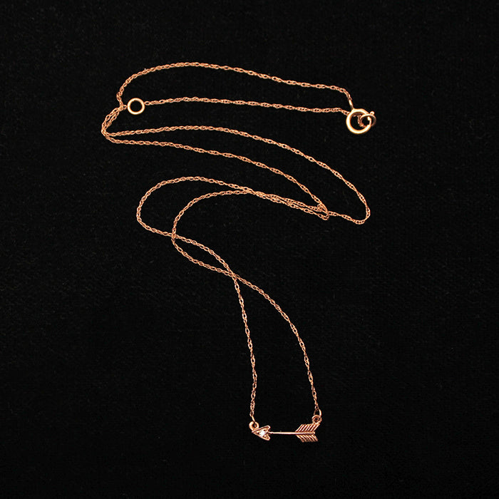 Tiny Arrow Necklace in Recycled Gold by 720
