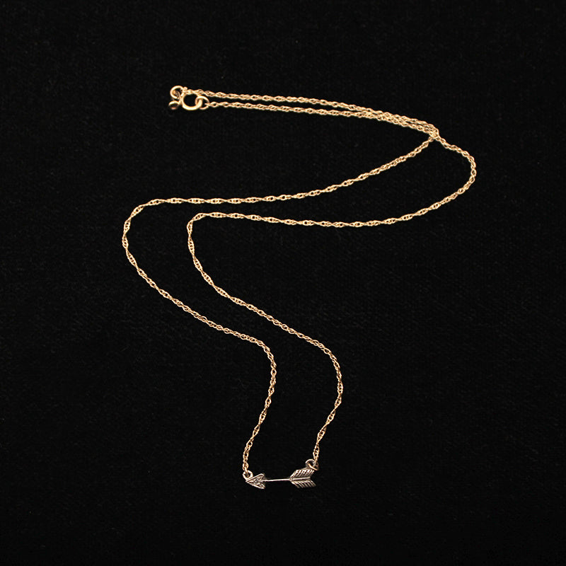 Tiny Arrow Necklace in Recycled Gold by 720