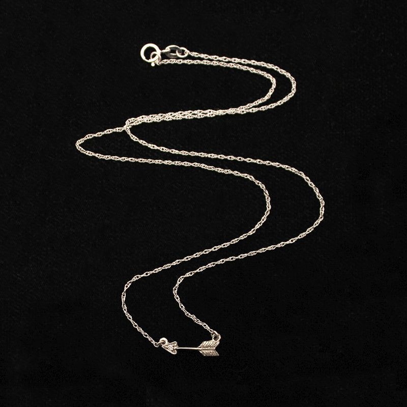 Tiny Arrow Necklace in Recycled Gold by 720