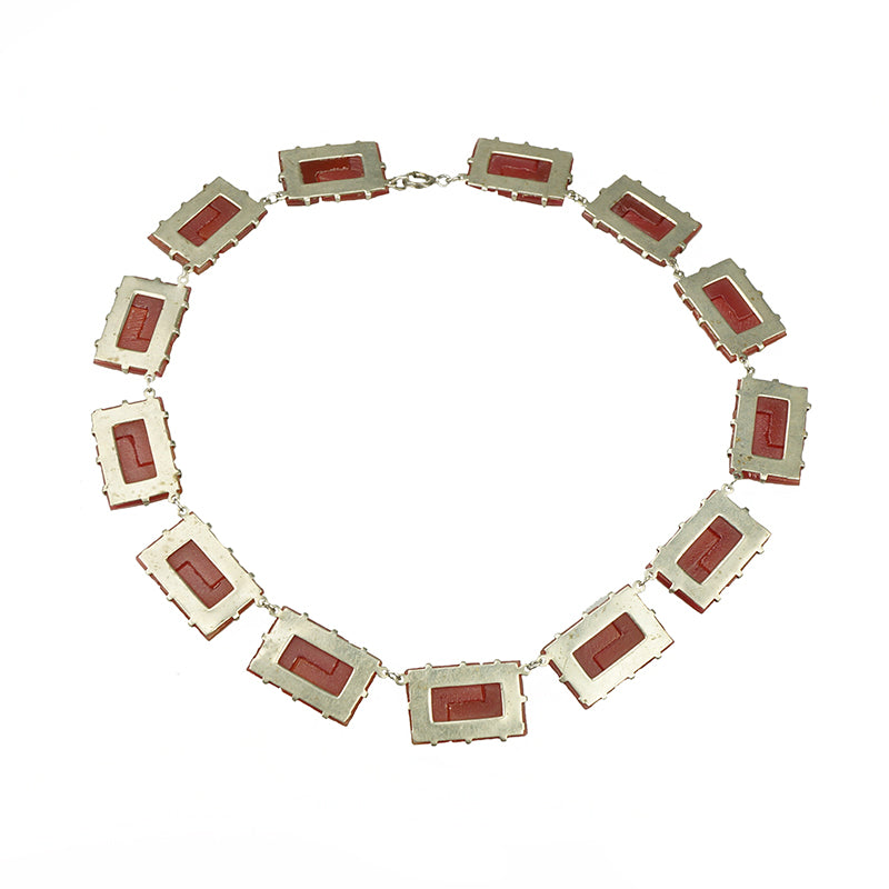 Art Deco Pressed-Glass Necklace