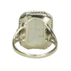 Vintage White Gold Carved Moonstone Ring - Gem Set Love