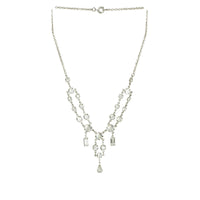 Art Deco Chrome and Crystal Swag Necklace - Gem Set Love