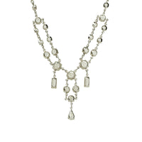 Art Deco Chrome and Crystal Swag Necklace - Gem Set Love