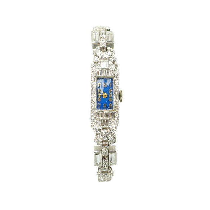Art Deco Platinum and Diamond Ladies Bracelet Watch