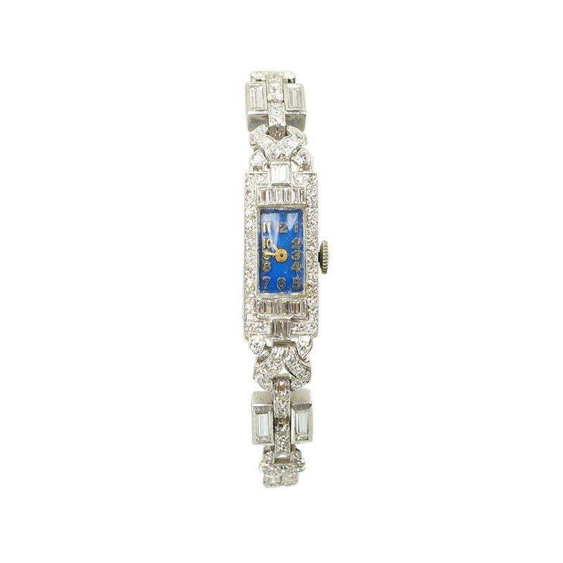 Art Deco Platinum and Diamond Ladies Bracelet Watch