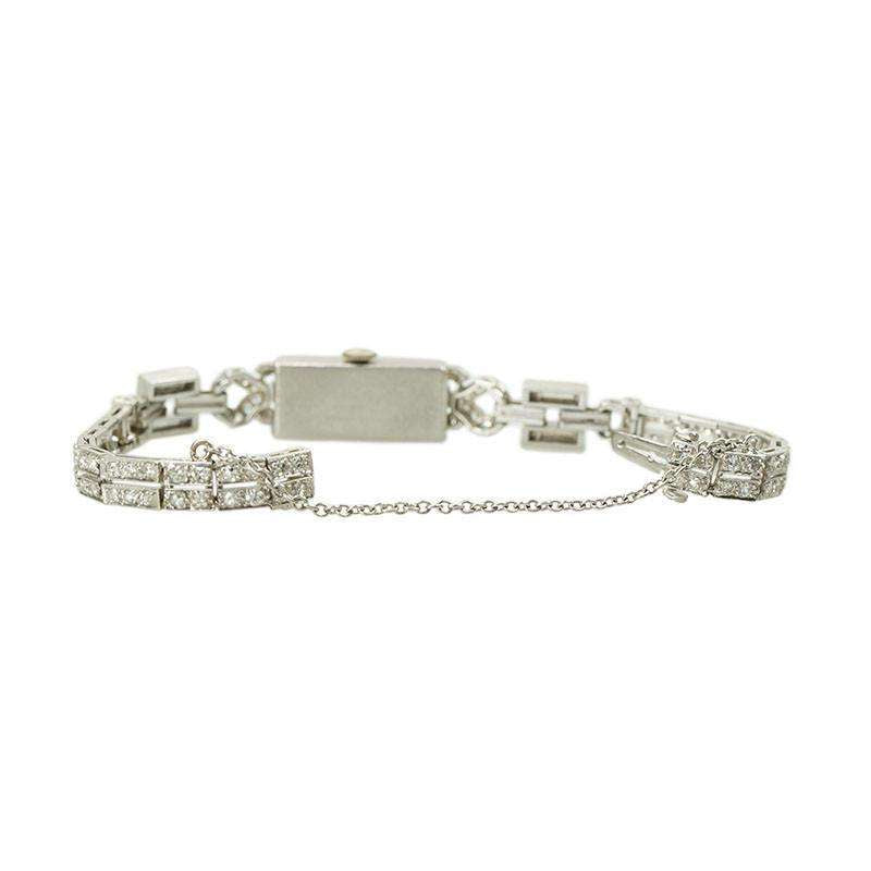 Art Deco Platinum and Diamond Ladies Bracelet Watch