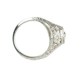 Clover a Deco Filigree Platinum Engagement Ring - Gem Set Love