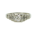 Old Euro Diamond Deco Engagement Ring