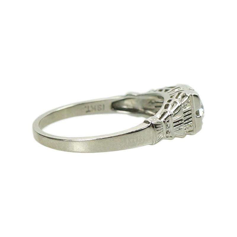 Old Euro Diamond Deco Engagement Ring