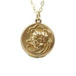 Vintage Art Nouveau Locket with a Poppy
