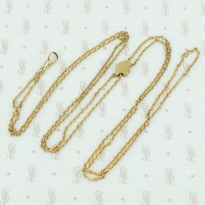 long slide chain with enameled slide and swivel hook back view