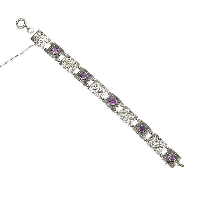 Murrle Bennett Arts and Crafts Silver Bracelet in the Celtic Style