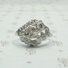 14k white gold 1940's assymetrical diamond ring